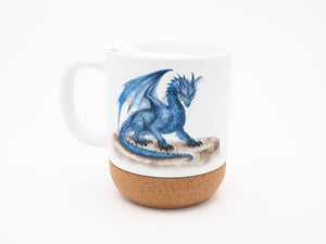 Große Tasse mit Korkboden "Saphirdrache"