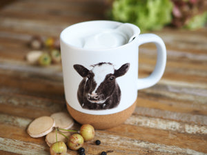 Große Tasse mit Korkboden "Liebe Kuh"