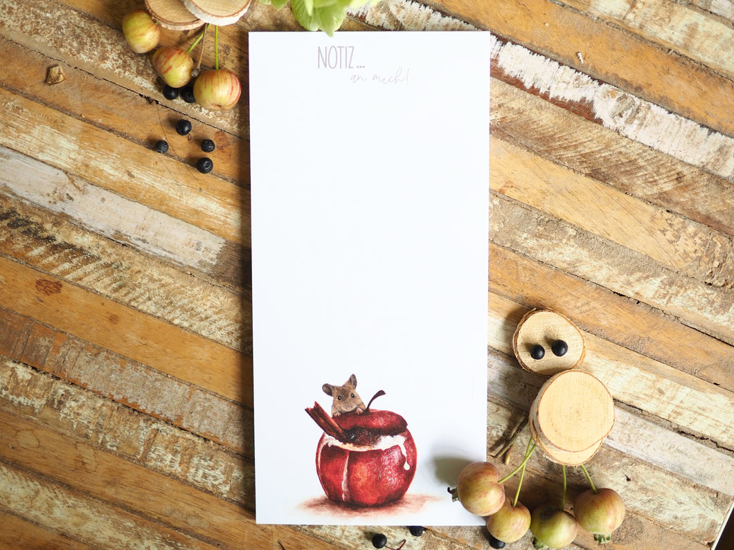 Notizblock mit handgemaltem Tier- oder Blumenmotiv, liebevoll gestaltet auf feinem Papier