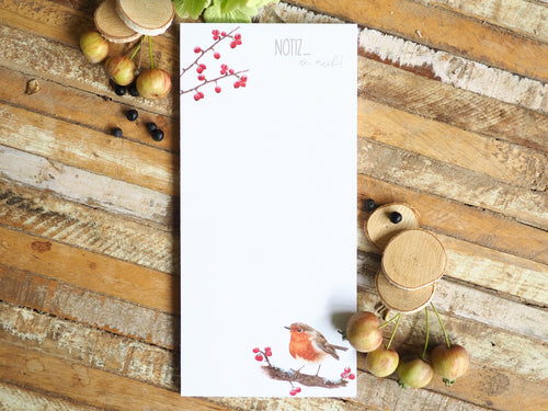 Notizblock mit handgemaltem Tier- oder Blumenmotiv, liebevoll gestaltet auf feinem Papier
