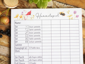 Punkteblock mit handgemaltem Tier- oder Blumenmotiv, liebevoll gestaltet auf feinem Papier