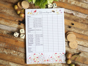 Notizblock mit handgemaltem Tier- oder Blumenmotiv, liebevoll gestaltet auf feinem Papier