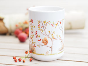 Große Teetasse "Herbstwald der Tiere"