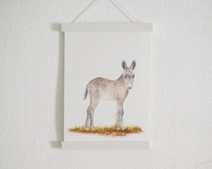 Kunstdruck "Niedlicher Esel" in 20x28 cm auf feinstem Papier