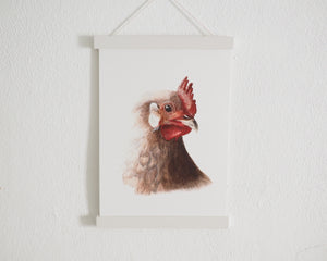 Kunstdruck "Schönes Huhn" in 20x28 cm auf feinstem Papier