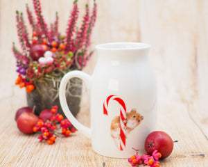 Milchkännchen/Vase "Maus an Zuckerstange"