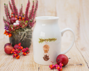 Milchkännchen/Vase "Freche Weihnachtsmaus"