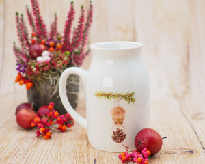 Milchkännchen/Vase "Freche Weihnachtsmaus"