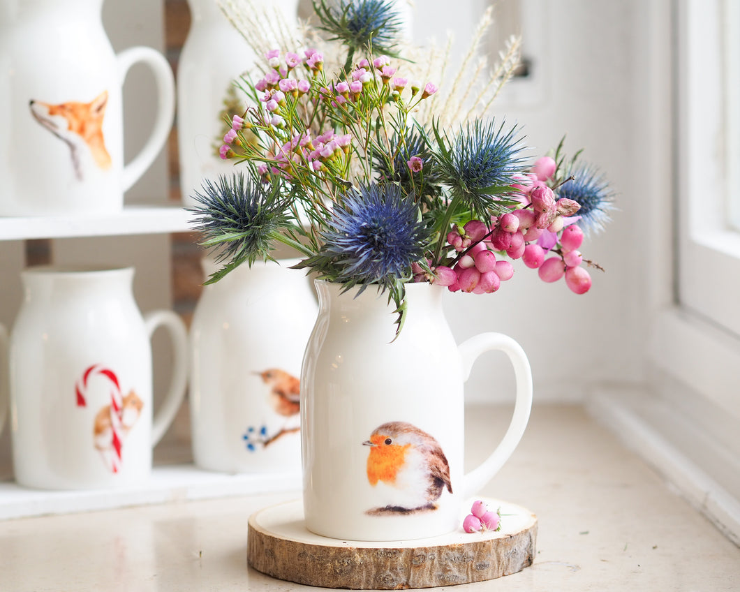 Vase Milchkännchen Rotkehlchen 