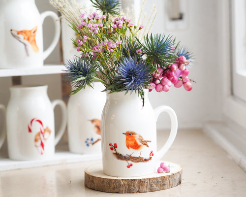 Vase Milchkännchen Rotkehlchen 