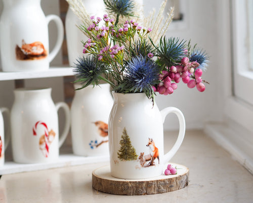 Vase Milchkännchen Fuchs Hase Winter