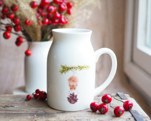 Milchkännchen/Vase "Freche Weihnachtsmaus"