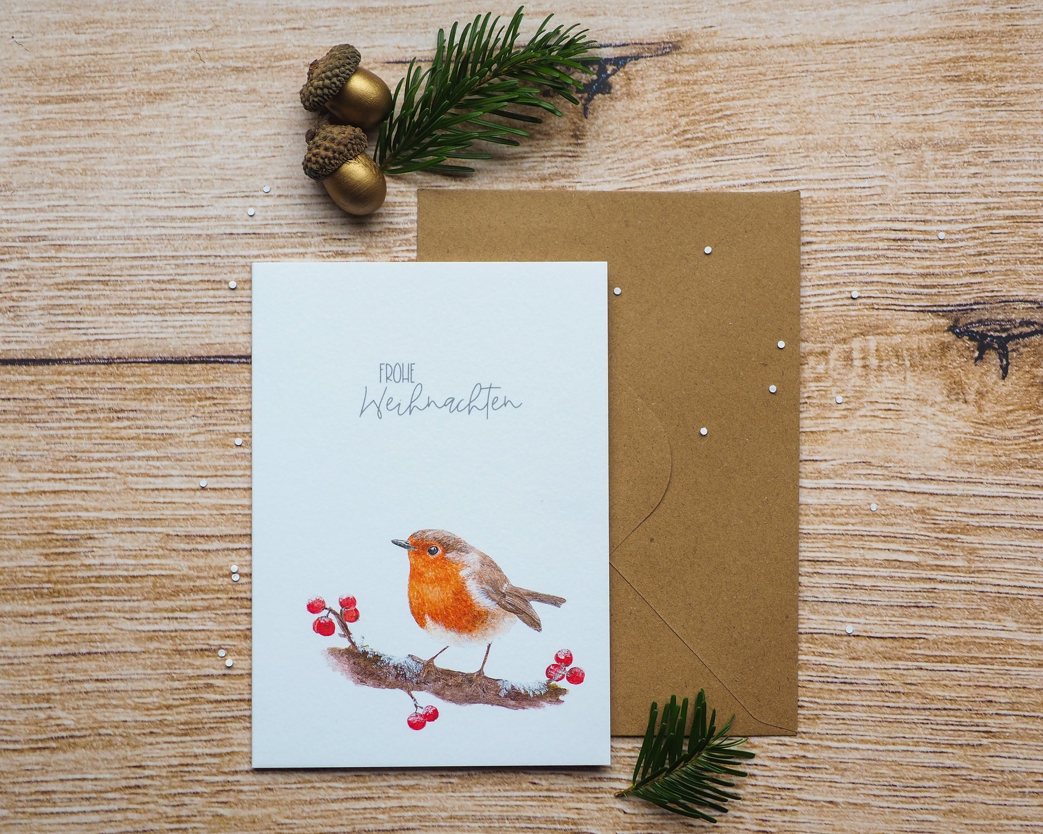 Weihnachtskarten-Set – 100 Stück Mit Goldfolie & Umschlägen, Dunkelgrün