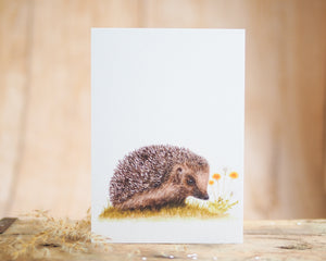 Kunstdruck / gedruckte Karte mit Igel auf feinstem Cotton-Papier