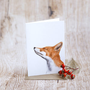 Weihnachtskarten 5er Set /Klappkarten inkl. Umschlag auf feinstem Cotton-Papier 300g, Helle Tage Weihnachten Rotkehlchen Fuchs Meise