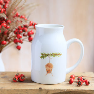 Milchkännchen/Vase "Freche Weihnachtsmaus"